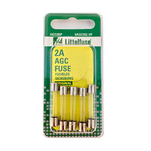 FUSIBLE DE VIDRIO LITTLE FUSE AGC 2 AMP
