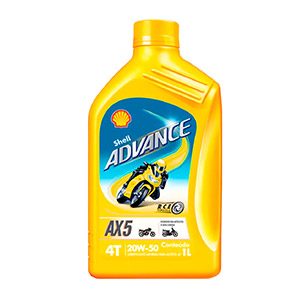 ACEITE DE MOTOR SHELL AX5 ADVANCE 20W50 4T SL 1 LT